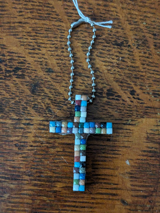 Wood Cross Keychains
