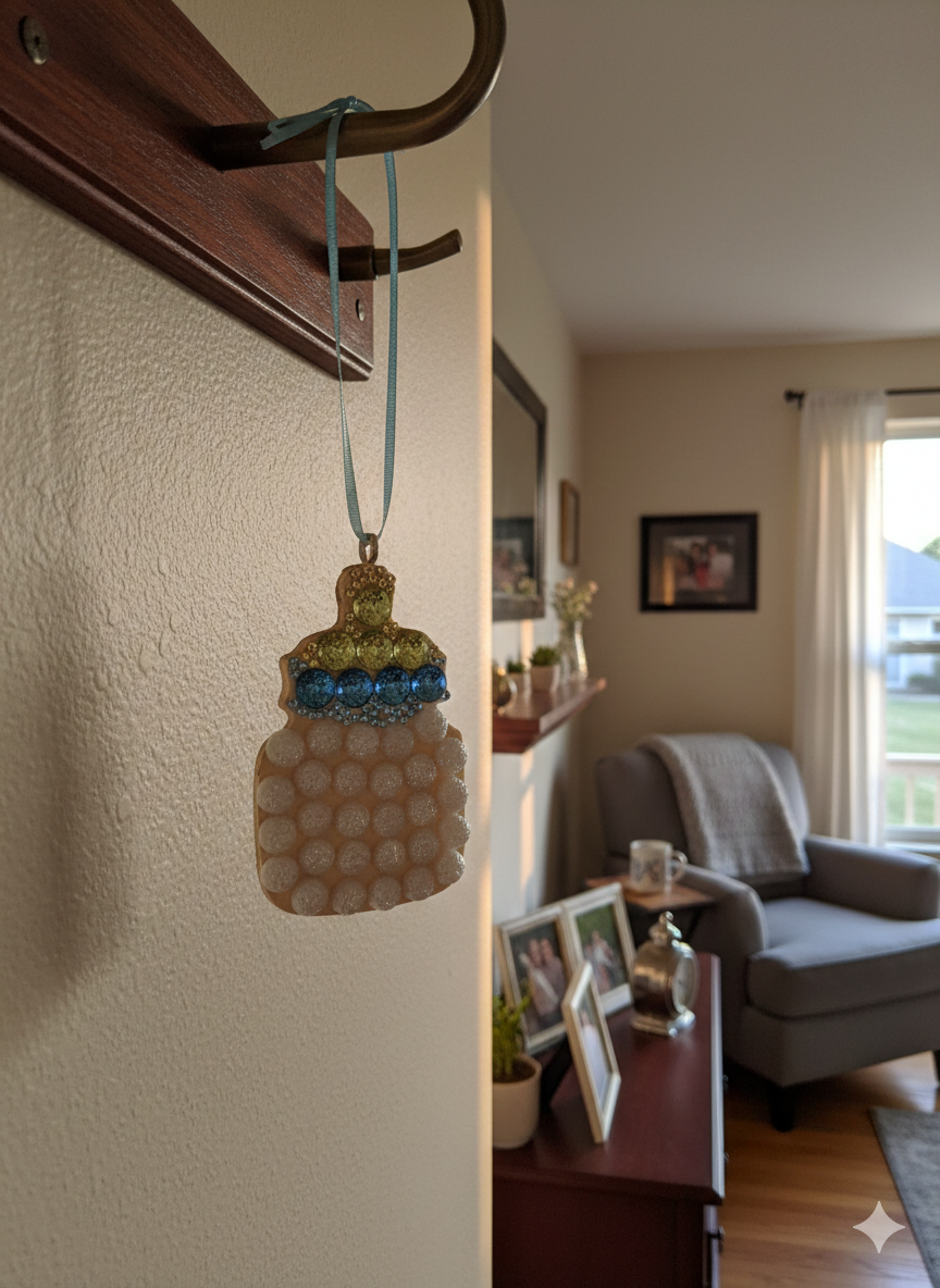 Sparkling Hand-Embellished Baby Bottle Keepsake Ornament