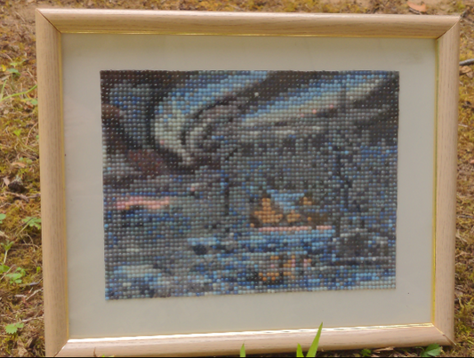 Cottage with Aurora Diamond Painting