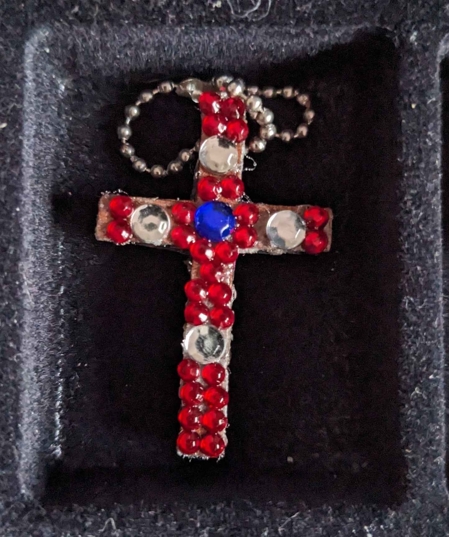 Double Sided Wood Cross Keychain