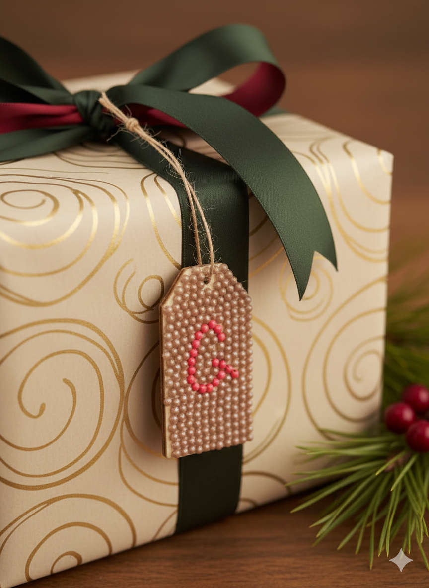 Wood Gift Tags with First Initials