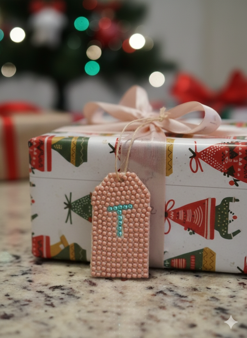 Wood Gift Tags with First Initials