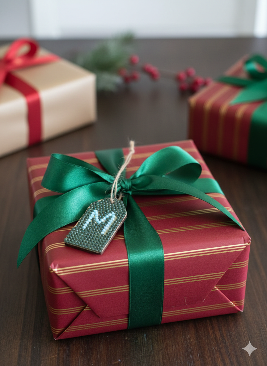 Wood Gift Tags with First Initials