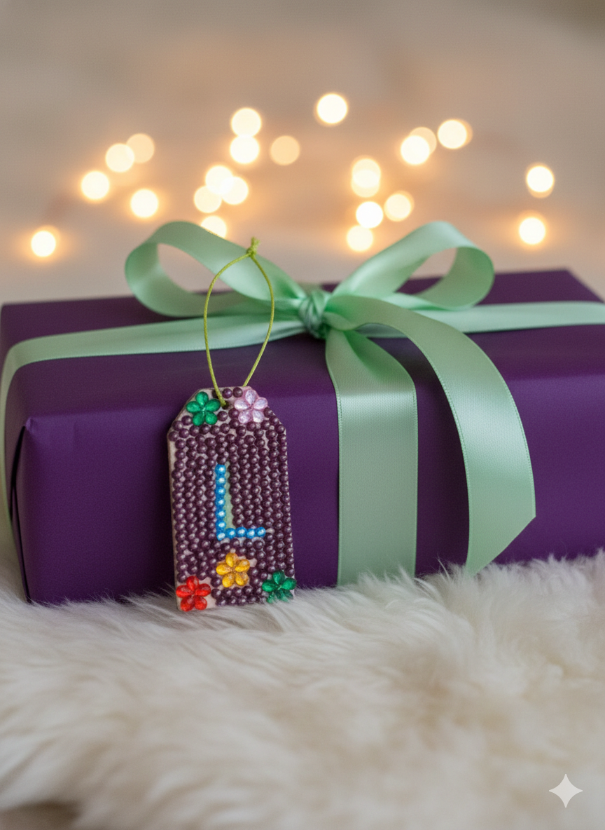 Wood Gift Tags with First Initials