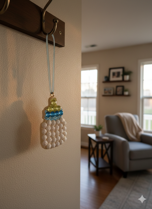 Sparkling Hand-Embellished Baby Bottle Keepsake Ornament