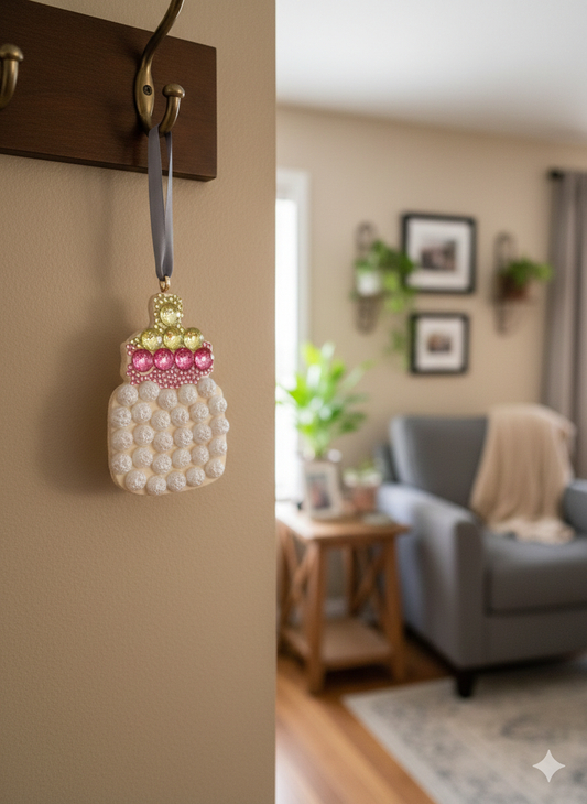 Sparkling Hand-Embellished Baby Bottle Keepsake Ornament