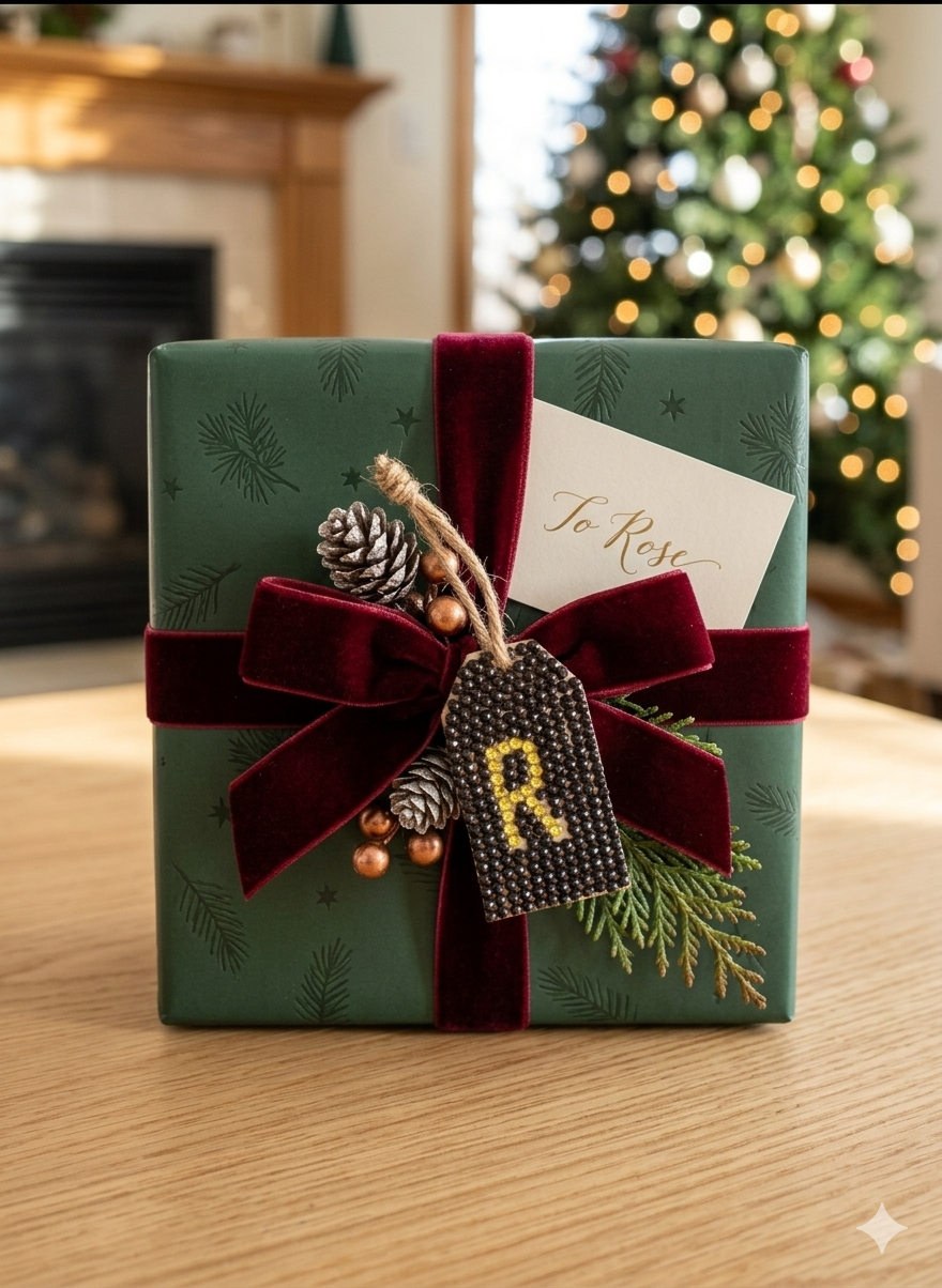 Wood Gift Tags with First Initials