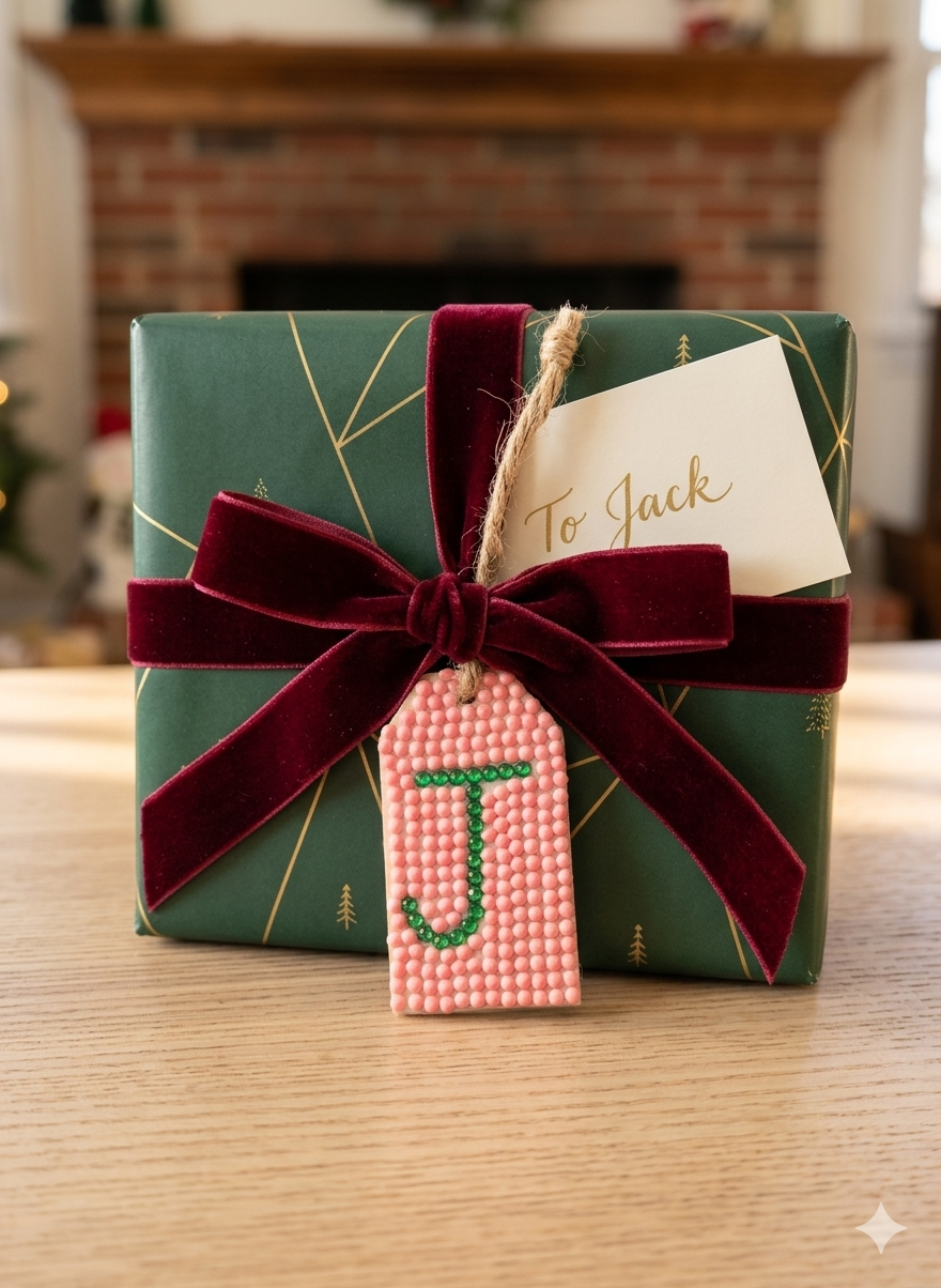 Wood Gift Tags with First Initials