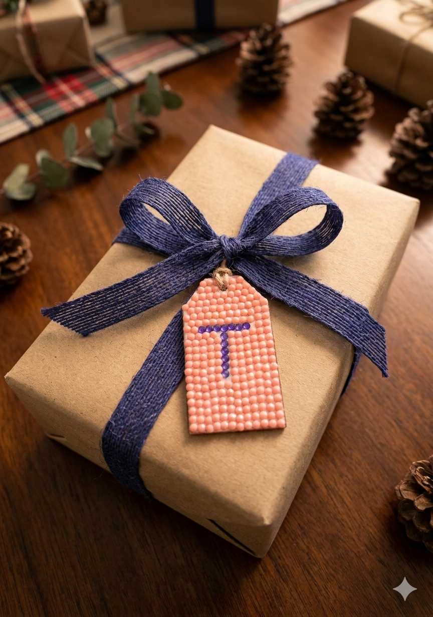 Wood Gift Tags with First Initials