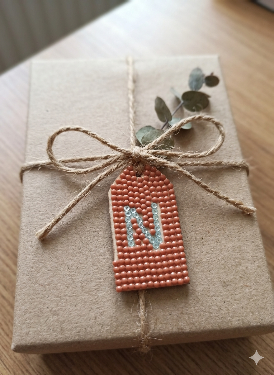 Wood Gift Tags with First Initials