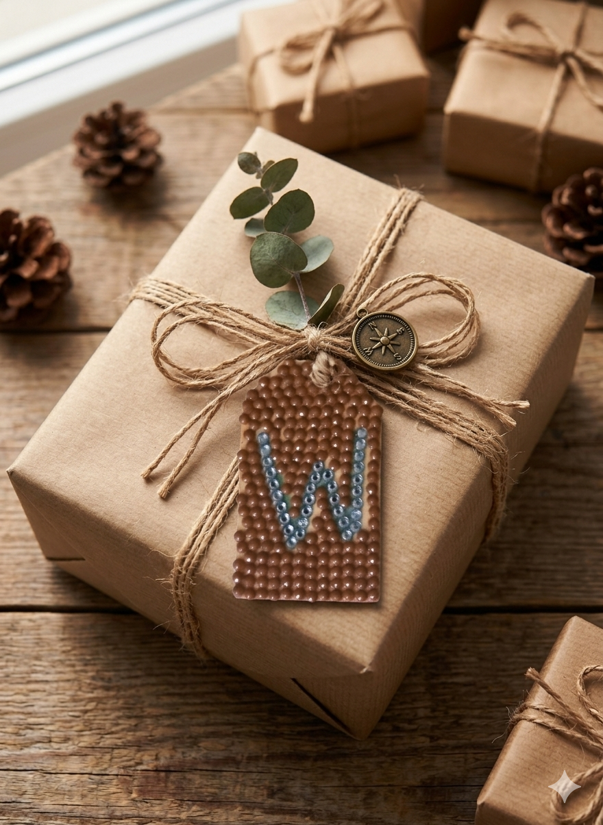 Wood Gift Tags with First Initials