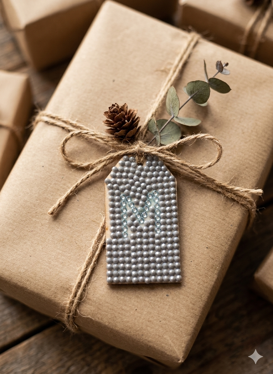 Wood Gift Tags with First Initials