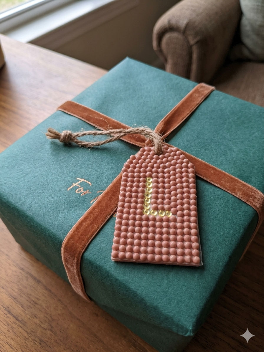 Wood Gift Tags with First Initials
