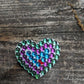 White Painted Handcrafted Caberchons Heart Brooch Pin