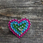 White Painted Handcrafted Caberchons Heart Brooch Pin