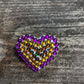 White Painted Handcrafted Caberchons Heart Brooch Pin