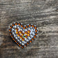 White Painted Handcrafted Caberchons Heart Brooch Pin