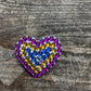 White Painted Handcrafted Caberchons Heart Brooch Pin