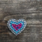 White Painted Handcrafted Caberchons Heart Brooch Pin