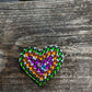 White Painted Handcrafted Caberchons Heart Brooch Pin