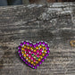 White Painted Handcrafted Caberchons Heart Brooch Pin
