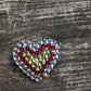 White Painted Handcrafted Caberchons Heart Brooch Pin