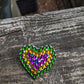 White Painted Handcrafted Caberchons Heart Brooch Pin