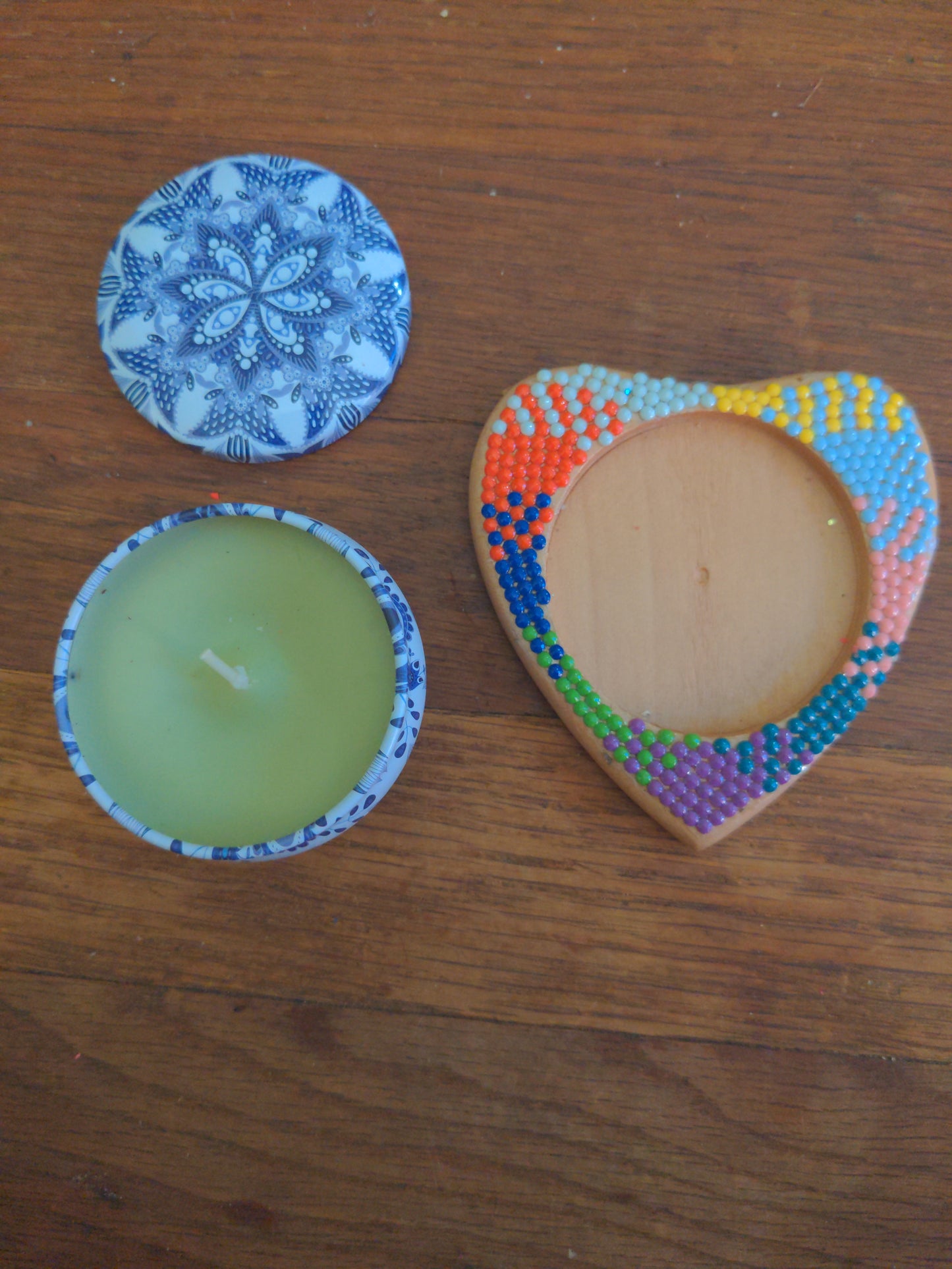 Votive Candle with Heart-shaped Coaster
