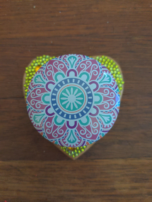 Votive Candle with Heart-shaped Coaster