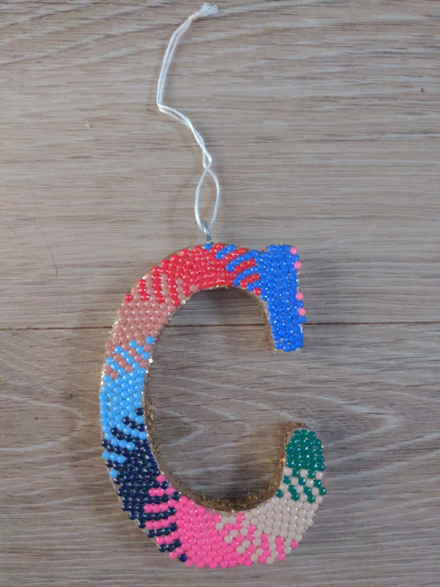 4 Inch Gold Glitter Letter C