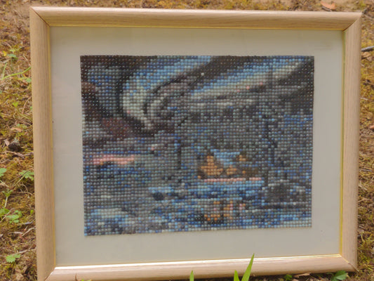Cottage with Aurora Diamond Painting