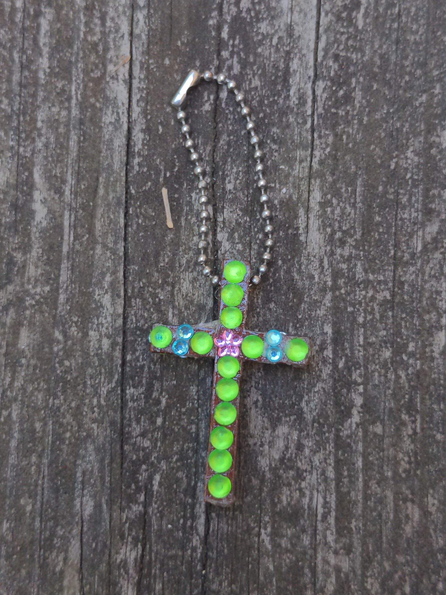 Wood Cross Keychain