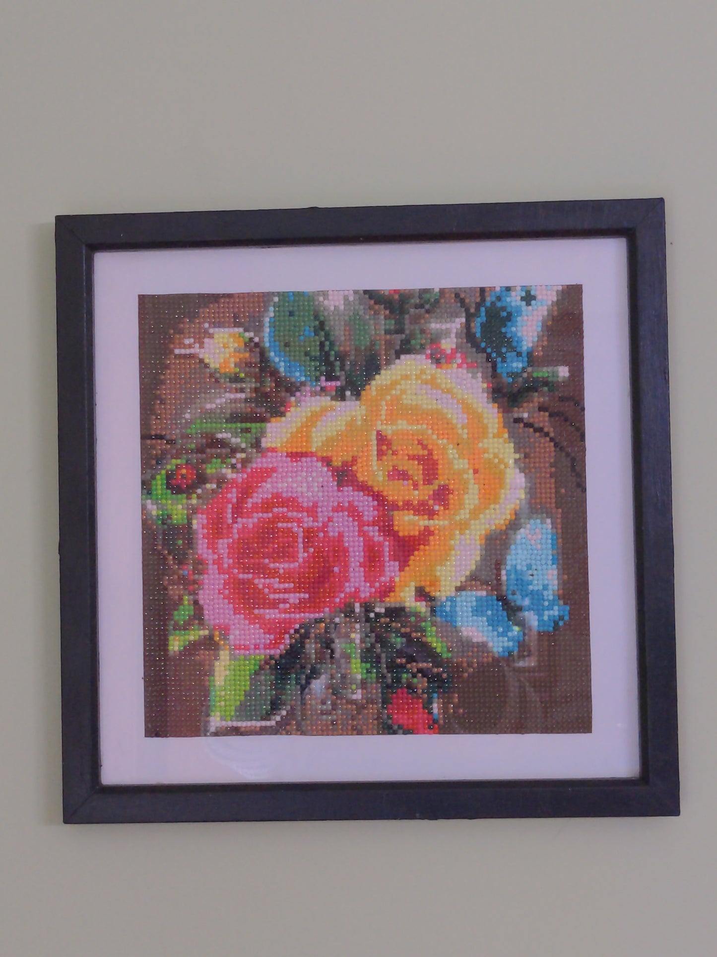 Roses with Butterflies Diamond Art