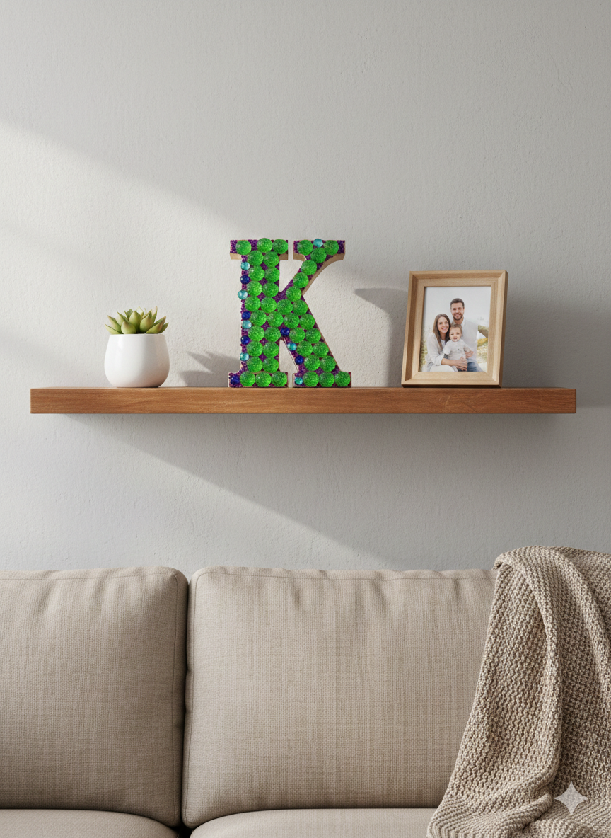 6 Inch: Hand-Dotted Artisanal Monogram – Letter "K"