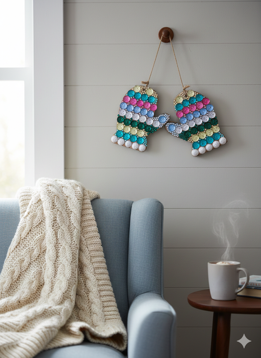 Shimmer and Frost Mitten Ornaments