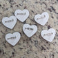 White Painted Handcrafted Caberchons Heart Brooch Pin