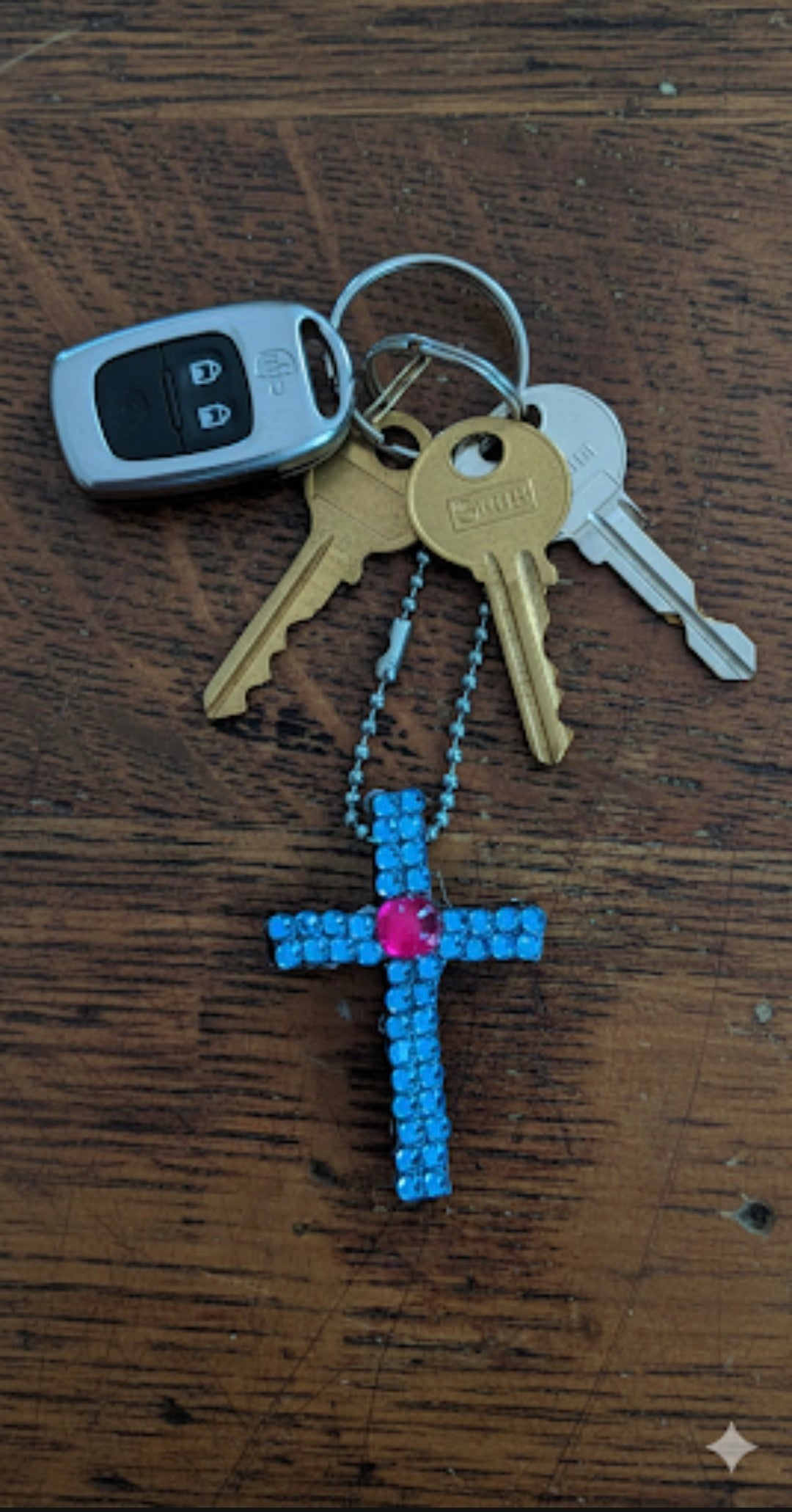Wood Cross Keychains