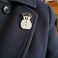 Wood Snowman Pin
