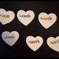 White Painted Handcrafted Caberchons Heart Brooch Pin